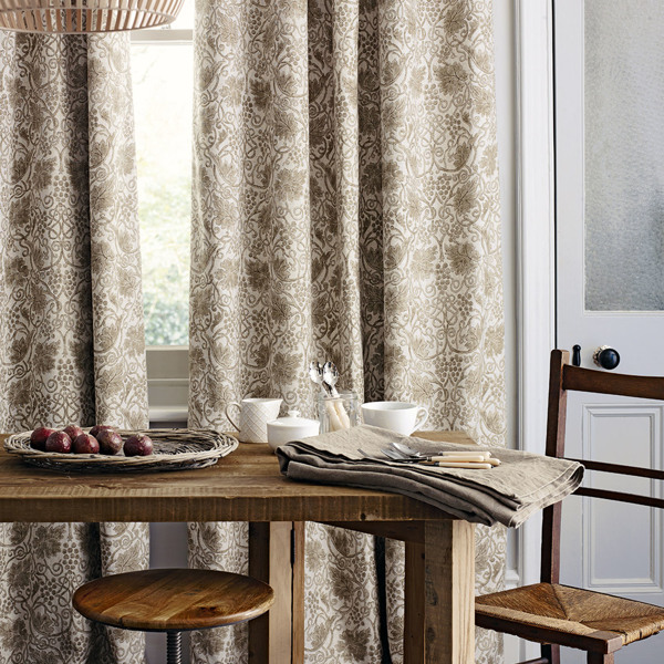 Grapevine Linen/Ecru Fabric by Morris & Co